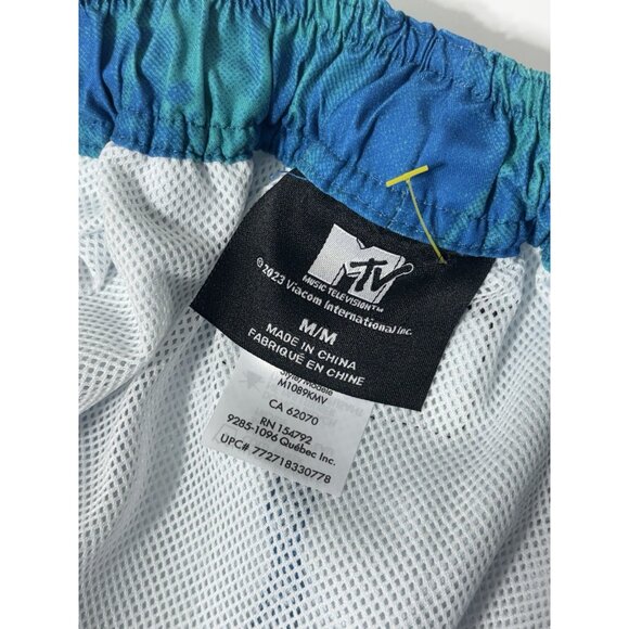 New w/ Tags - MTV x POINTZERO Men's Blue Tie Die Swim Trunks Size M - Picture 8 of 9